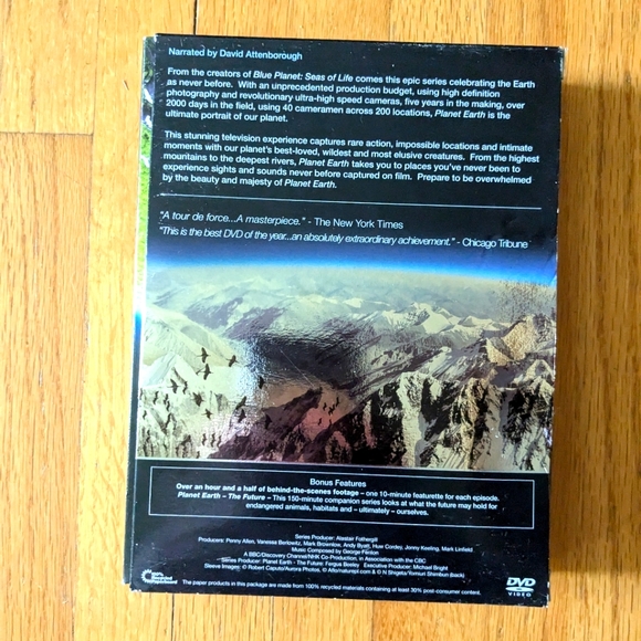 David Attenborough BBC Planet Earth DVD complete series missing  one disc of 5 - Picture 2 of 5